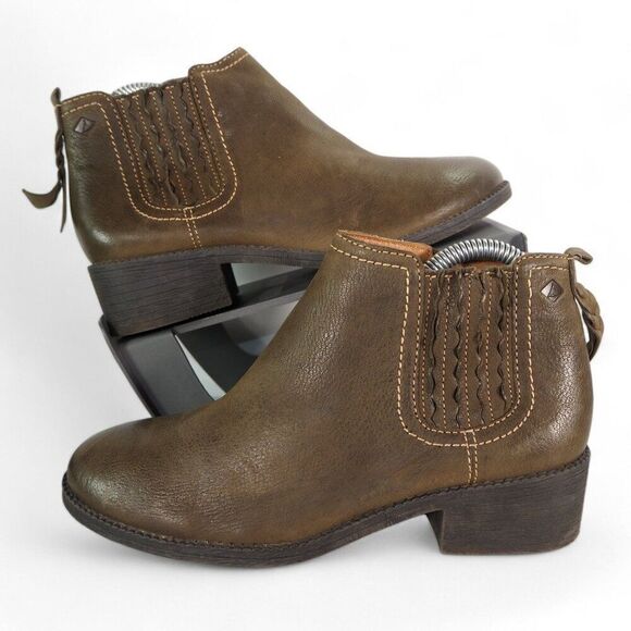 Sperry Top-Sider Juniper Bree Chelsea Ankle Booties Brown STS99986 Women's 7M - Picture 1 of 11